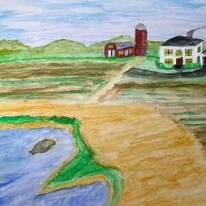 Countryside Serenity Landscape Painting